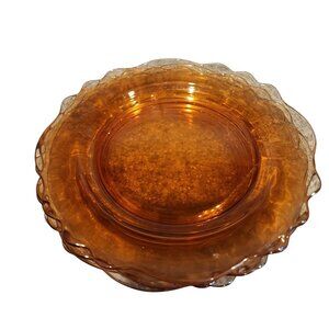 Vintage Martinsville Elegant Glass Newport Amber Luncheon Salad Plates ~ 8 3/8"